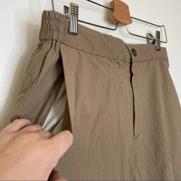 Banana Republic Slim Fit Mid Rise Drawstring Pants Khaki Texture Button … - Picture 5 of 13